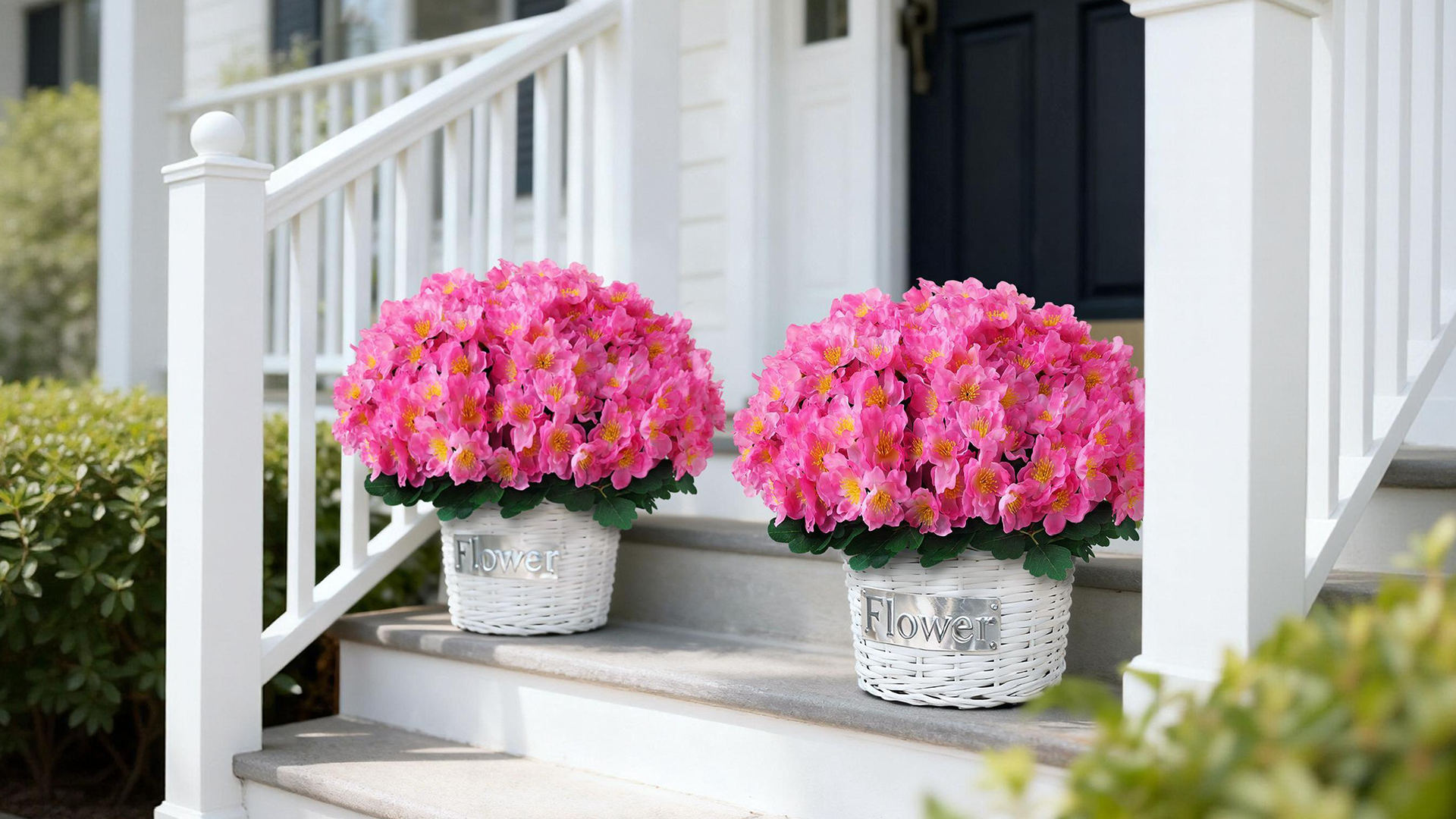 Amazon.com: Juxdp 2 Sets of Artificial Camellia Topiary Ball Trees